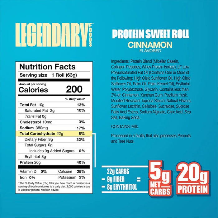 Legendary Foods Protein Sweet Roll Box of 8