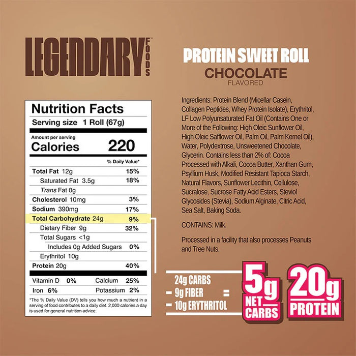 Legendary Foods Protein Sweet Roll Box of 8